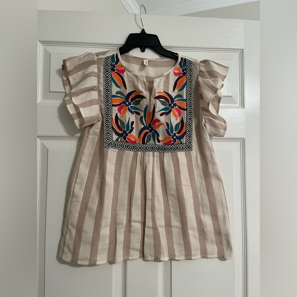 L love Embroidered Boutique Blouse. Size - medium.